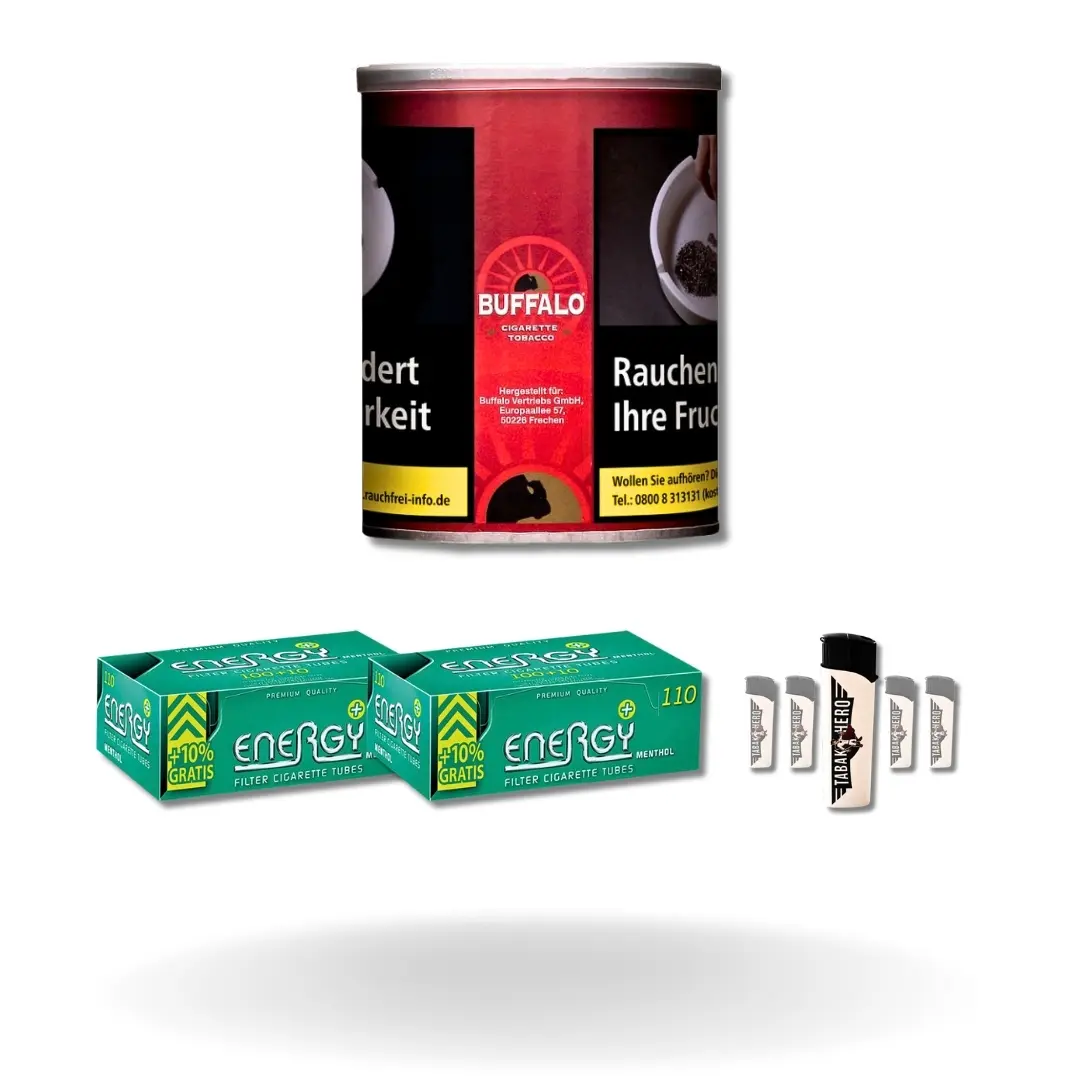 Bundle Buffalo Red Halfzware Drehtabak G Energy Plus Menthol